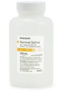 Saline Irrigation Solution - Sodium Chloride .9%. 250 ML