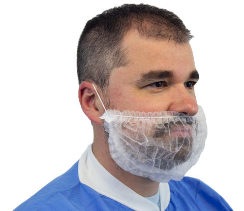 Pleated Polypropylene Beard Covers (White) (1000ct)